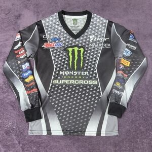 Monster Energy Shirt Mens S Black Long Sleeve Supercross FIM World Championship
